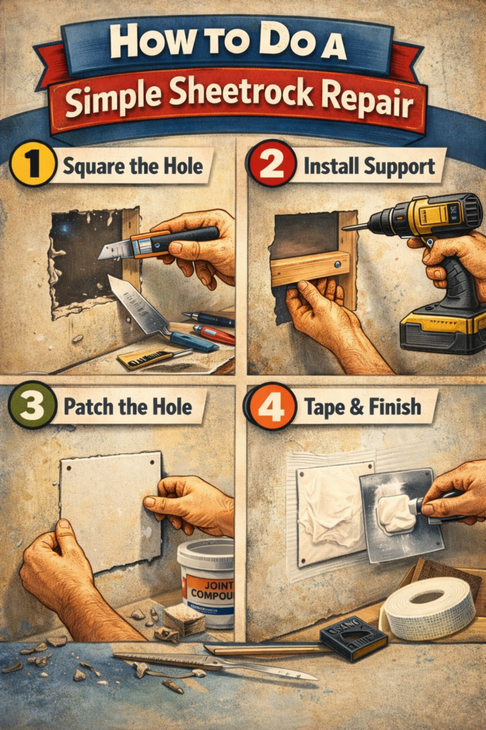 How to Do a Simple Sheetrock Repair