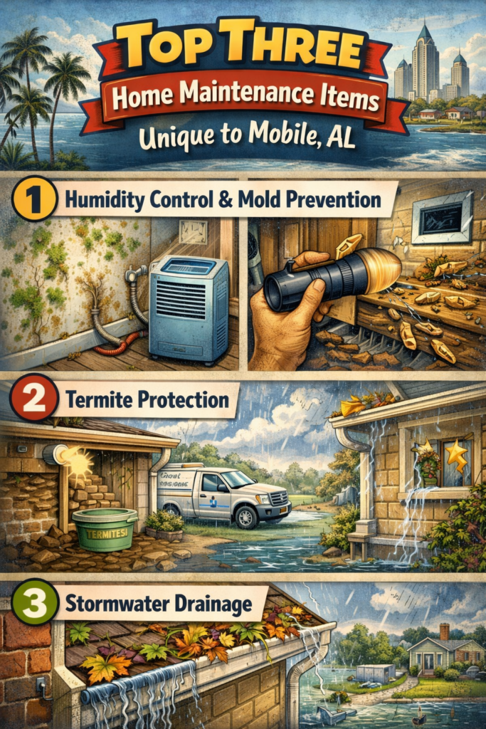 Top Three Home Maintenance Items Unique to Mobile AL